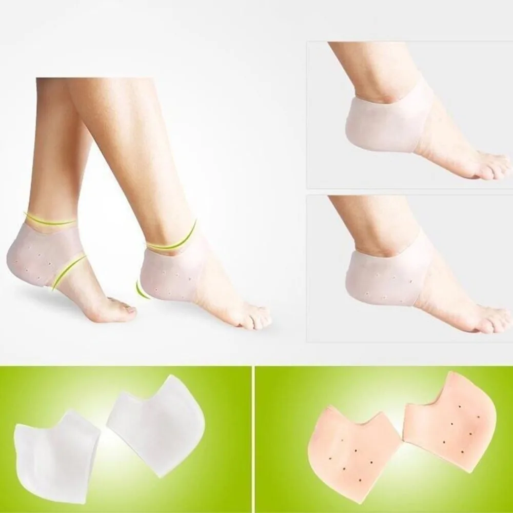

Useful Foot Care Tool Soft Medical Silicone Insoles Moisturizing Gel Heel Socks Cracked Foot orthosis Protector Reusable