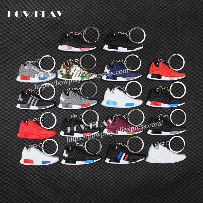 

HowPlay 100 pcs Keychain running sports Shoes men kids woman Collection keyring Creative Gift for adidas fans Shoes model