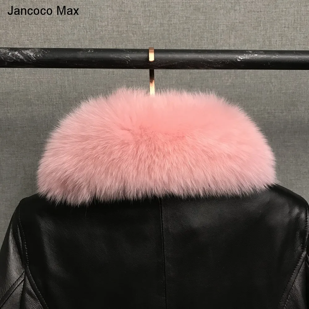 Jancoco Max/Женская куртка из натуральной кожи из овечьей кожи с воротником из лисьего меха, пуховая куртка с подкладом Новинка S8001