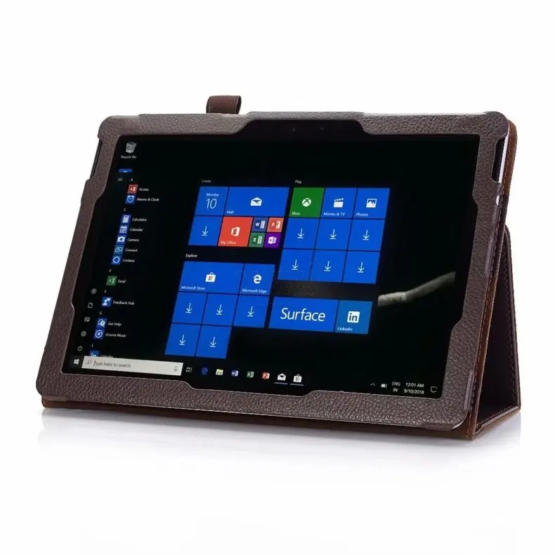 Складной чехол-книжка из искусственной кожи с зернистой текстурой личи для microsoft Surface Go, чехол 10 дюймов, чехол-подставка для планшета и ноутбука, чехол s Shell