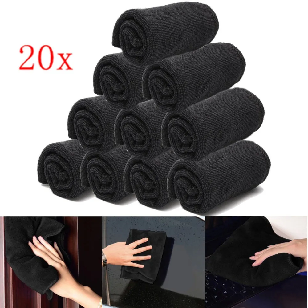 20pcs/set Microfibers Towel Car Detailing Cleaning Soft Cloths Home