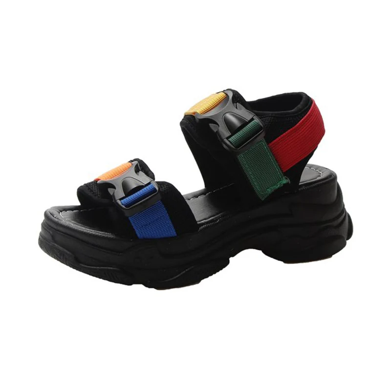 Platform Sandals Women Casual Soft Flats Sandals Ladies Outdoor Hook&Loop Women Shoes 2019 Summer Open Toes Chunky Sandals Platform Sandals Women Casual Soft Flats Sandals Ladies Outdoor Hook&Loop Women Shoes 2019 Summer Open Toes Chunky Sandals