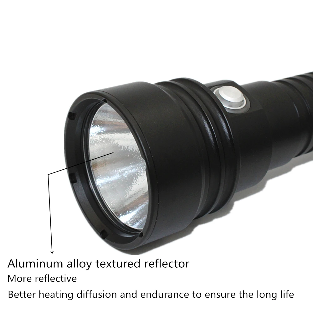  XHP70 Diving Flashlight 4000LM Underwater Torch XHP70.2 LED Waterproof Lamp White/Yellow Light + 26 - 32807942916