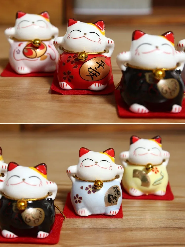 Набор из 5 шт. мини трубок керамический счастливый кот милые Манеки Neko украшение