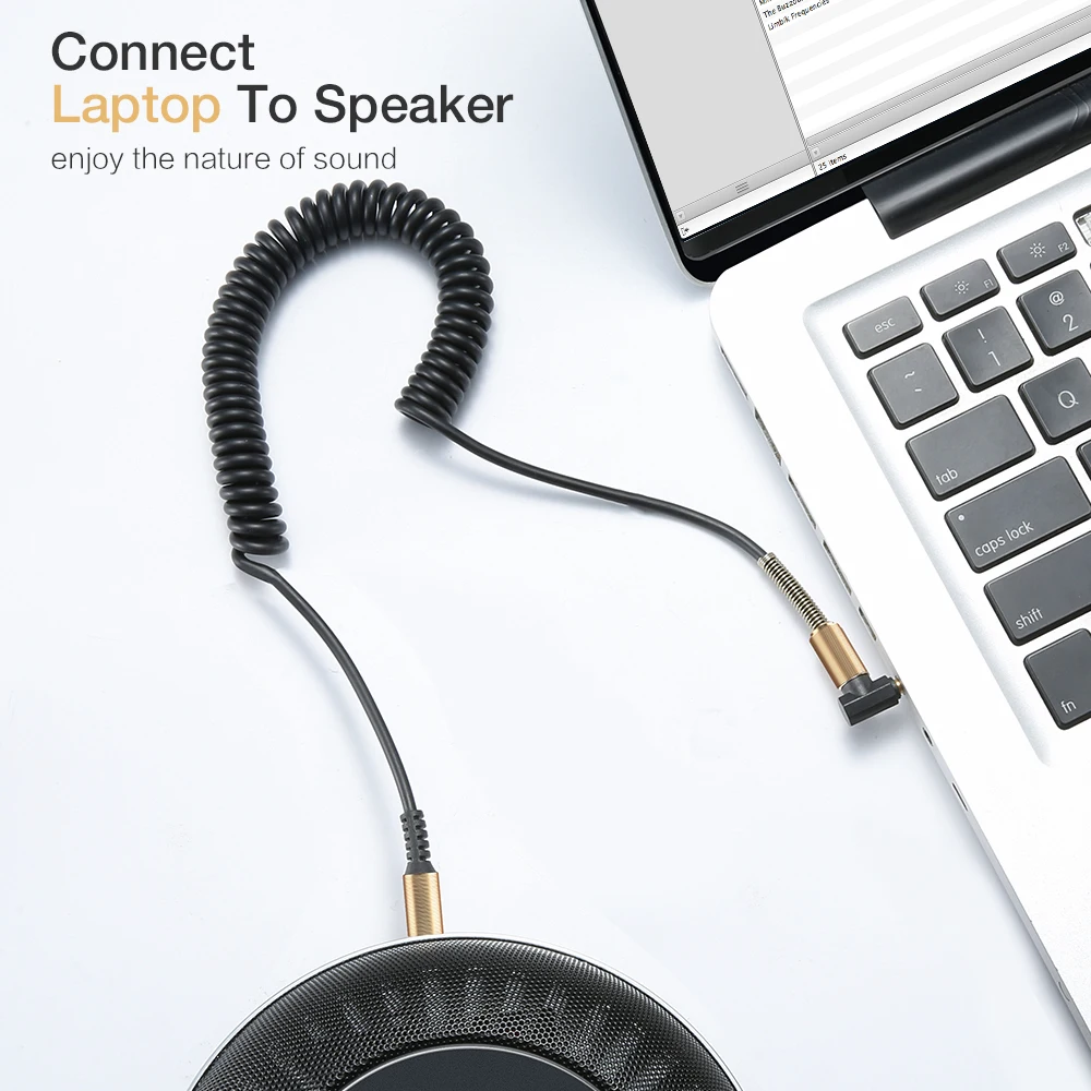 RAXFLY 3.5MM Audio Cable 3.5 Jack To Jack AUX Cable Headphone Beats Speaker For iPhone Car Male to Male AUX Cord Spring Cable