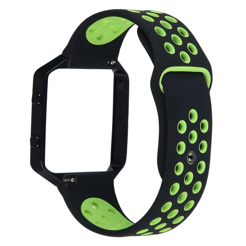 V-moro Newest Fashion Breathable Silicone Watch Straps For Fitbit Blaze Strap With Metal Frame Band Wrist Bands | Наручные часы