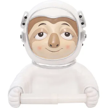 

European Style Cartoon Q Version Sloth Astronaut Resin Paper Towel Holder Shower Room Shelf Toilet Roll Paper Tube X1284