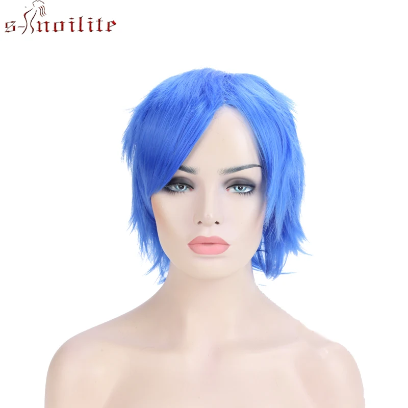 S noilite 12" Short Layer Cosplay Wigs Men Boys Party Wig Synthetic Wig