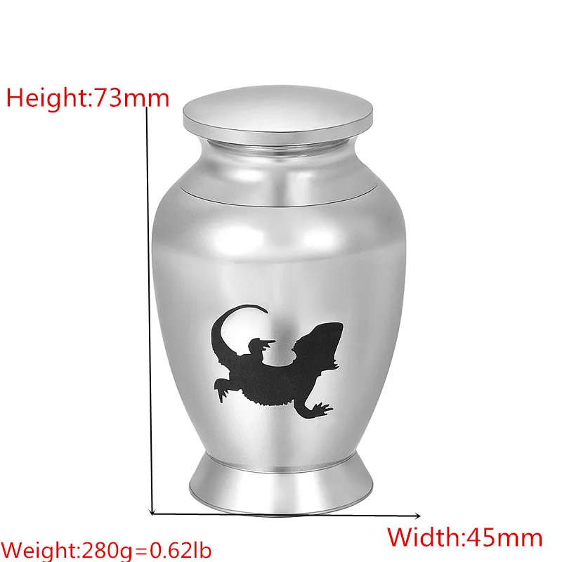 

Beared Dragon Engraved Mini Cremation Urn/Jar for Ashes Holder,Pet Funeral Memorial Casket Jewelry