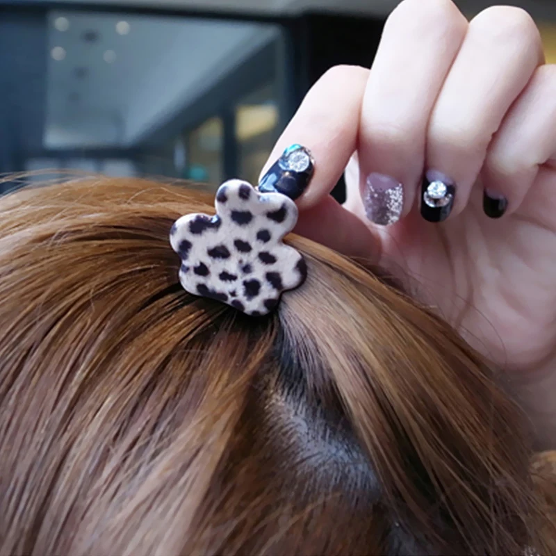 

Leopard Love Dot Acrylic Hair Claws For Girls Women Fashion Kids Headwear Cute Little Hair Clips Barrette Hairpin Accessories