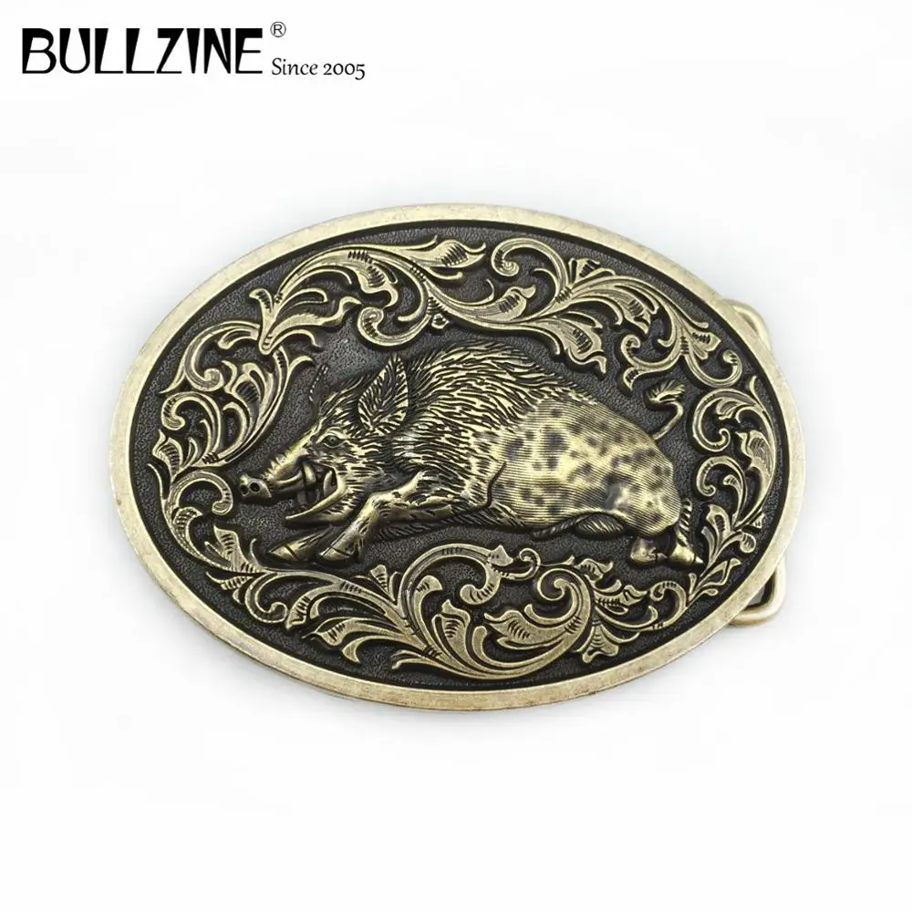 Пряжка для ремня Bullzine из цинкового сплава в стиле ретро Западный дикий кабан