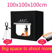 CY 100cm Photo Studio LED soft box Shooting photo light tent set+3 Backdrops+dimmer switch Children’s clothing shoting tent kits