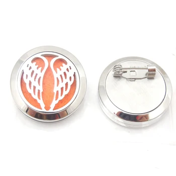 

2017 New 30mm Stainless Steel Hollow Different Patterns Round Aromatherapy/Essential Oil Diffuser Perfume Locket Brooches/Pins