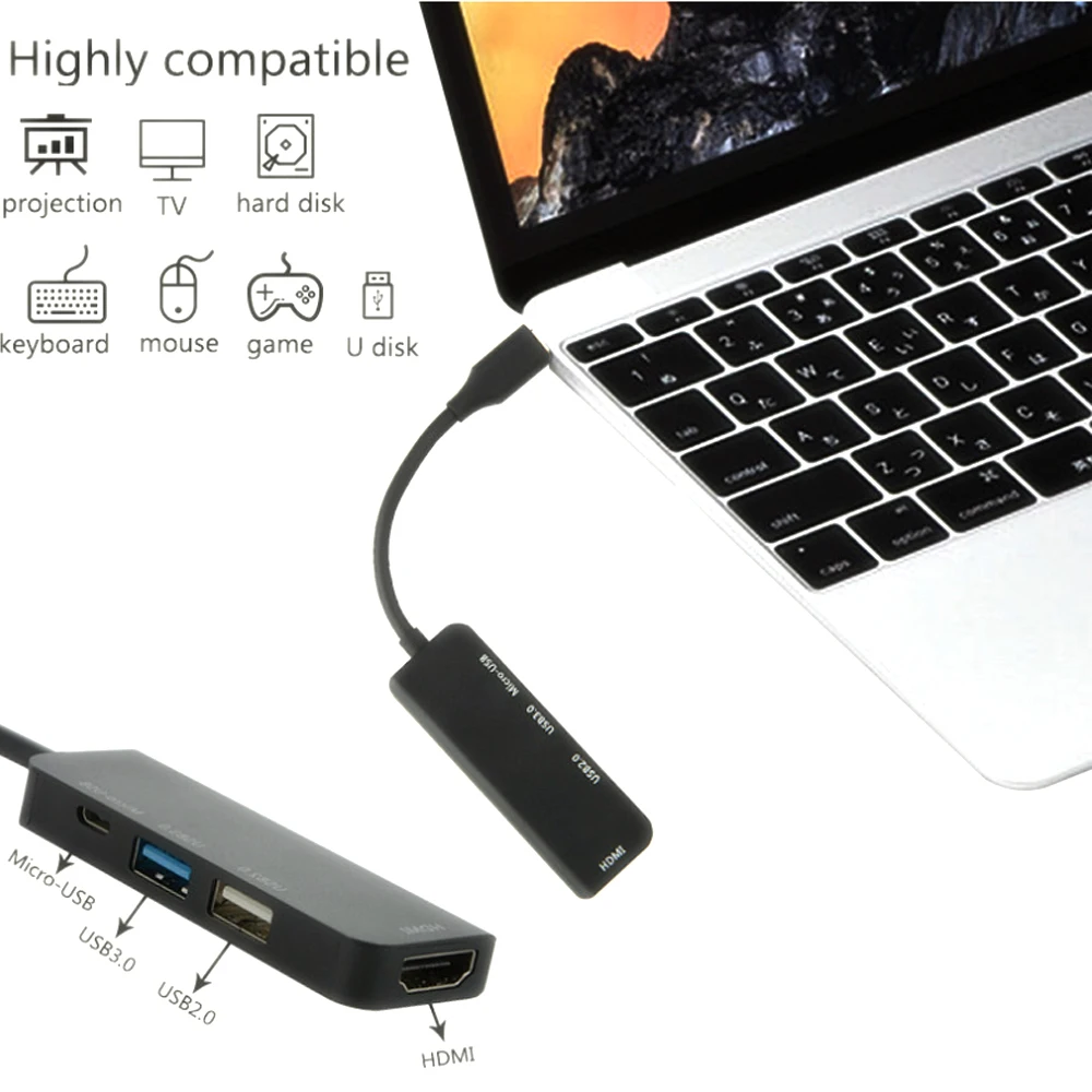 Rovtop USB-C концентратор type C концентратор USB 3,0 HDMI Thunderbolt 3 адаптер для MacBook Pro samsung Galaxy huawei mate 20 Pro/P30 type C