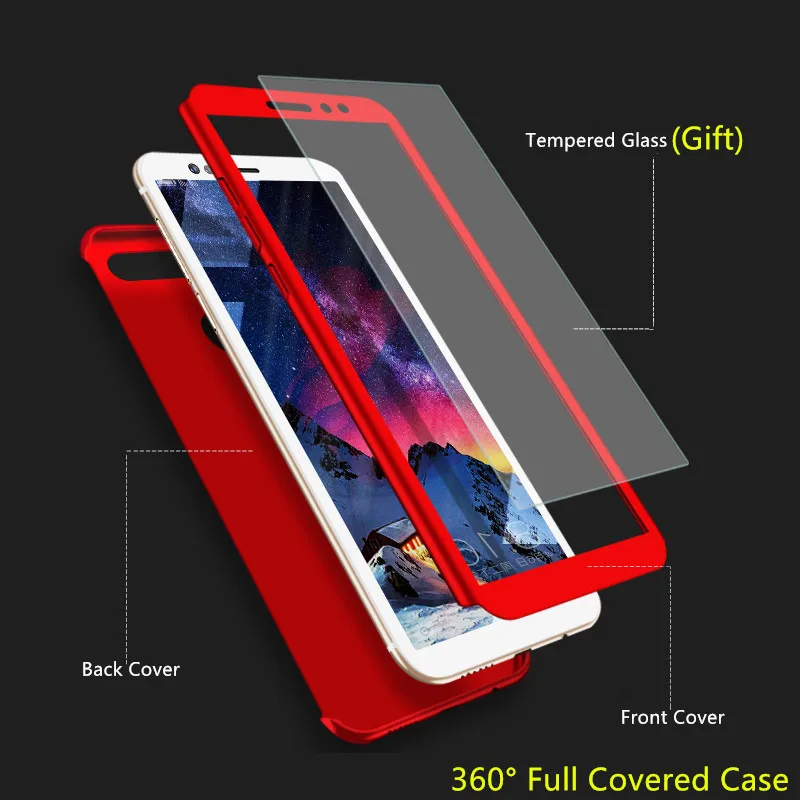 Чехол для Xiaomi Redmi S2 чехол 6 6A 5 5A 4 4A 4X 3 3S Pro Plus ПК 360 защитное закаленное стекло |