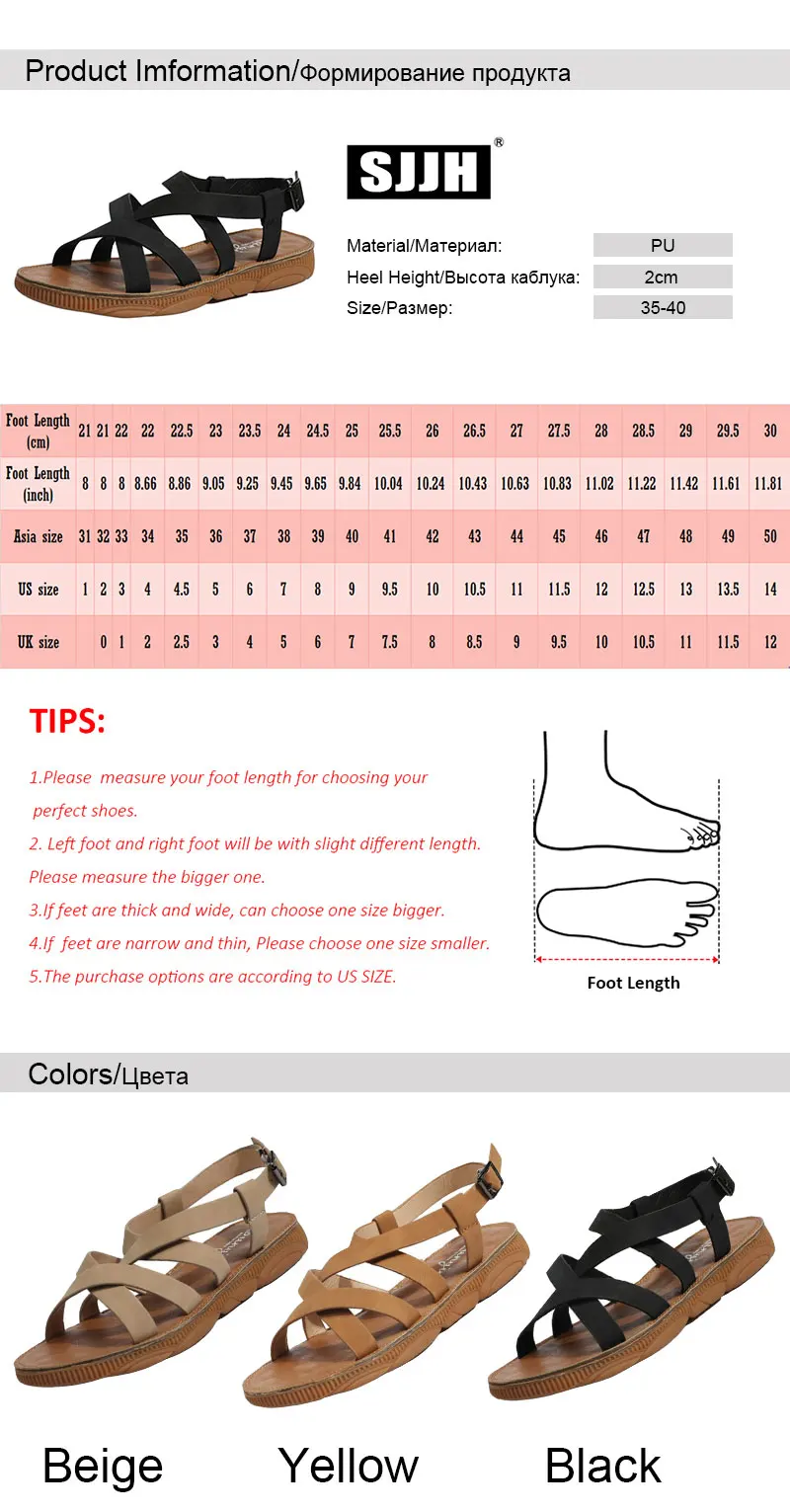 SJJH/Женские повседневные римские сандалии на плоской подошве с открытым носком и ремешком с пряжкой, удобная летняя обувь A1410