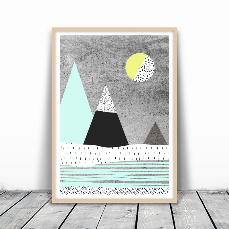 Modern-And-Trendy-Abstract-Poster-Canvas-Painting-Home-Decoration-Geometric-Mountains-And-The-Sun-Art-Print (1)