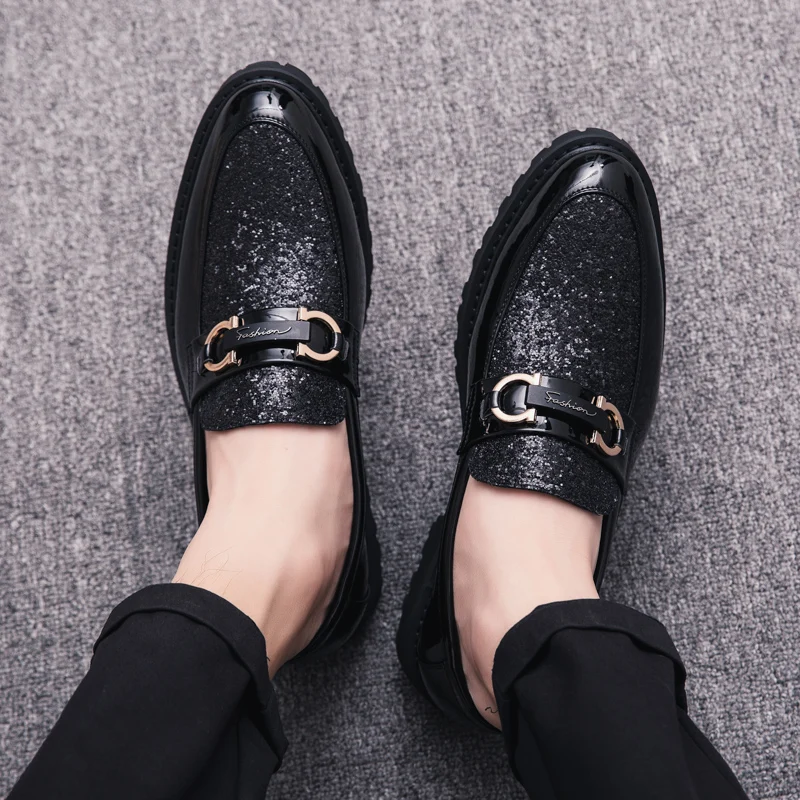 Men Loafers shoes British style Slip-On Flats wedding party Luxury shoes Comfortable Casual Leather shoes trend hairstylist shoe