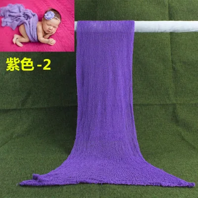 40*150 см реквизит для фотосъемки новорожденных детские фото обертывания растягивающееся набивное одеяло для новорожденных аксессуары для фотосессий 20 цветов - Цвет: Purple
