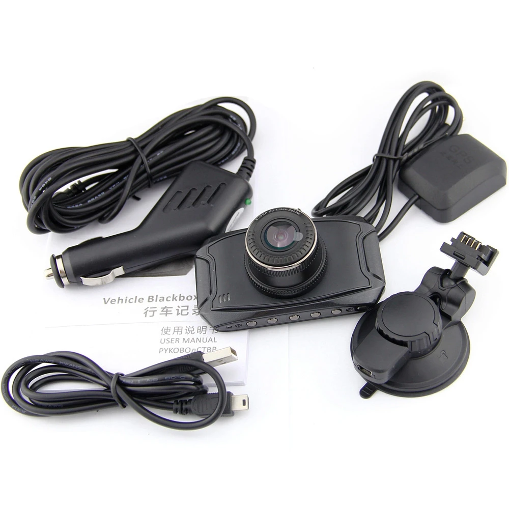 Gs90a 1296 P Super HD 2.7 дюймов 5mp 170 градусов Широкий формат GPS модуль Видеорегистраторы