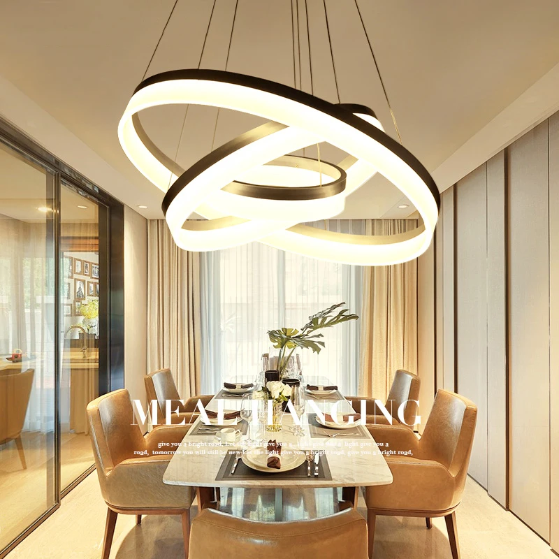 

Modern led white color ring circle Acrylic LED chandelier foyer dinning room chandeliers cerchio anello lampadario hanging lamp