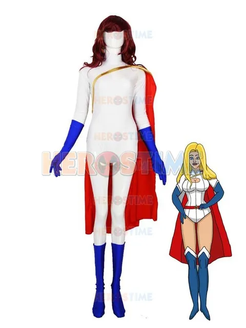dc comics power girl costume lycra spandex superhero female cosplay