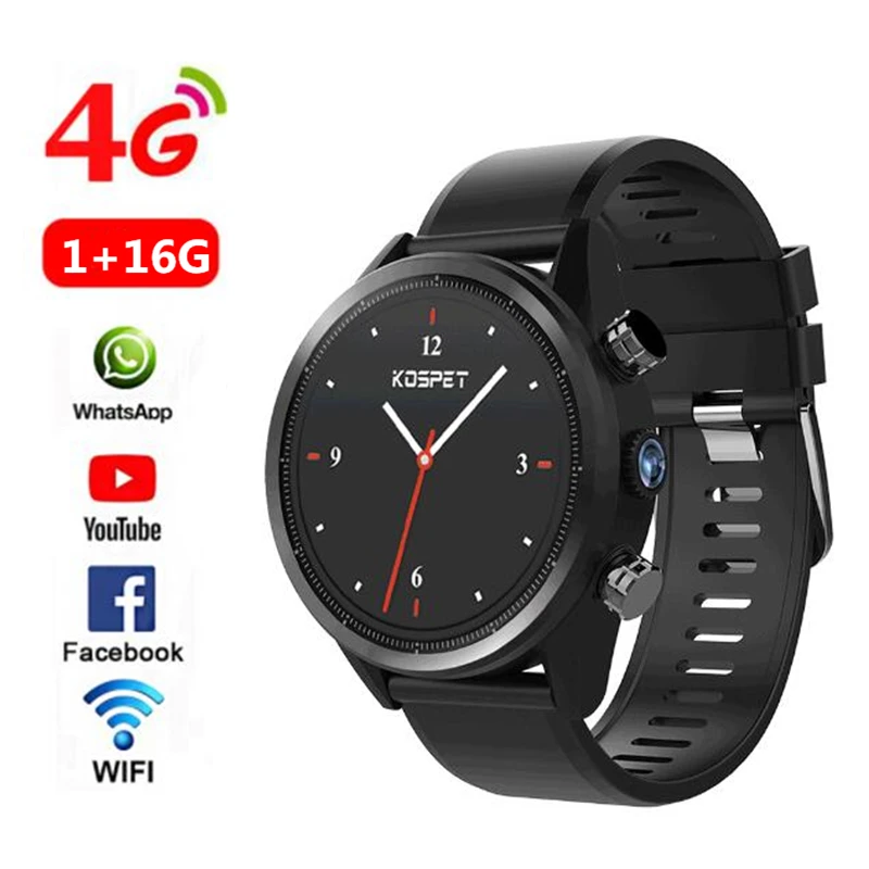 

4G SmartWatch Android phone MTK739 1GB+16GB Heart Rate Monitor WiFi GPS Smart Watch men for HUAWEI watch GT PK KW88 Q1 pro