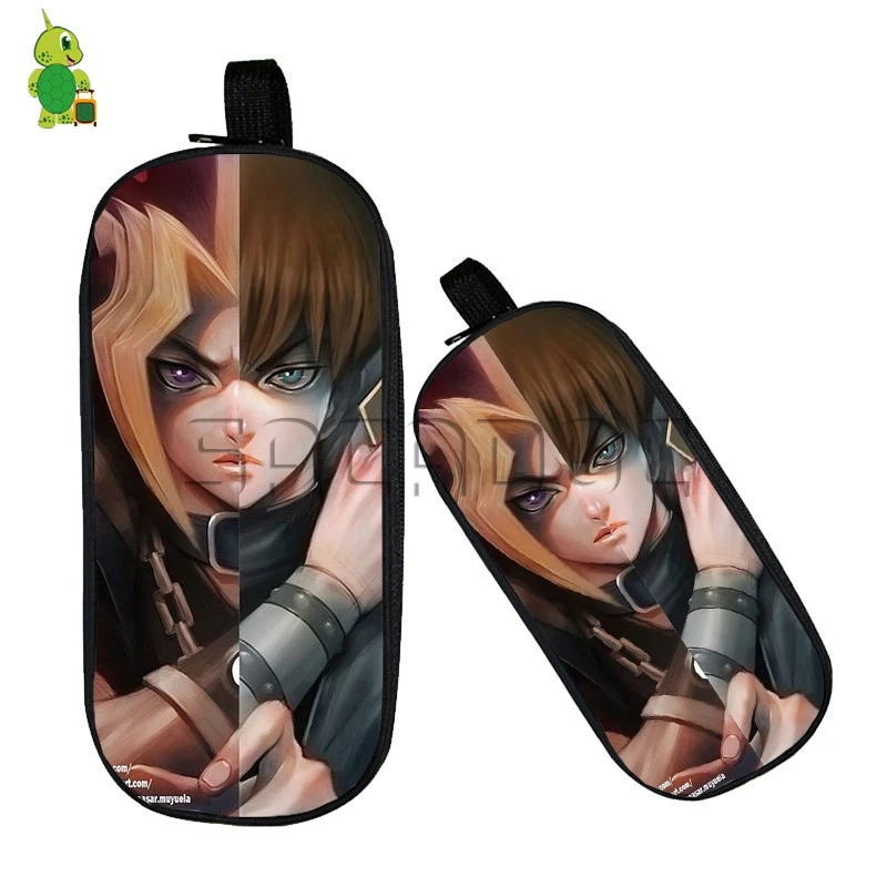 

Anime Yu Gi Oh Yugi Kaiba Split Cosmetic Case Double Layer Pencil Case Boys Girls Makeup Bag Large Capacity School Supplies