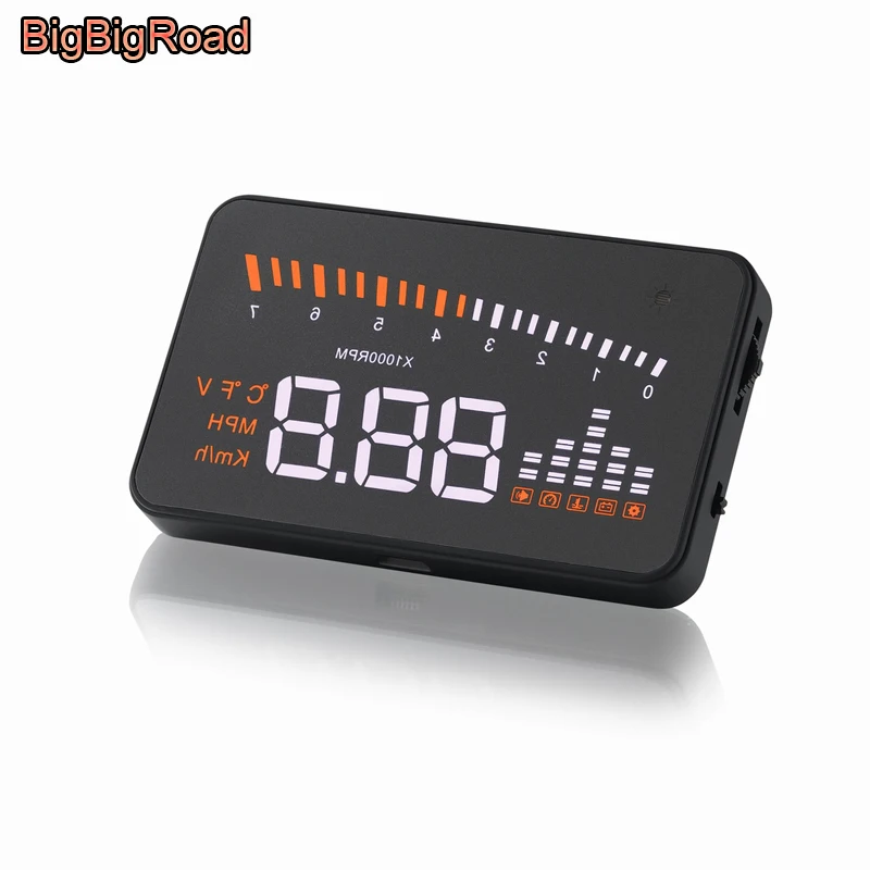 BigBigRoad автомобильный HUD Дисплей лобовое стекло проектор OBD2 II разъем одометр