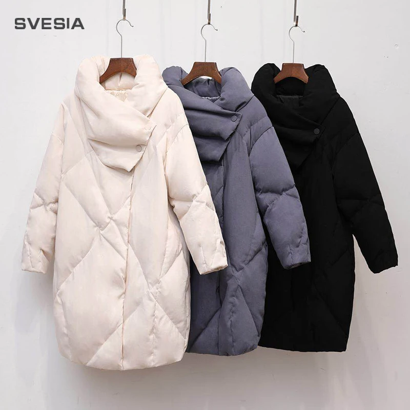 Duck Down Coat Women Winter Clothing 2018 Female Jacket High Quality Knee Length Vintage Down Jacket For Women Parka Overcoat