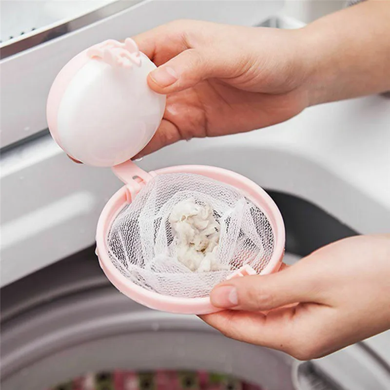 Совершенно для стиральной машины, прачечной фильтр мешок дома плавающее удаление волос Catcher фильтр чистая чистящие инструменты - Цвет: Розовый