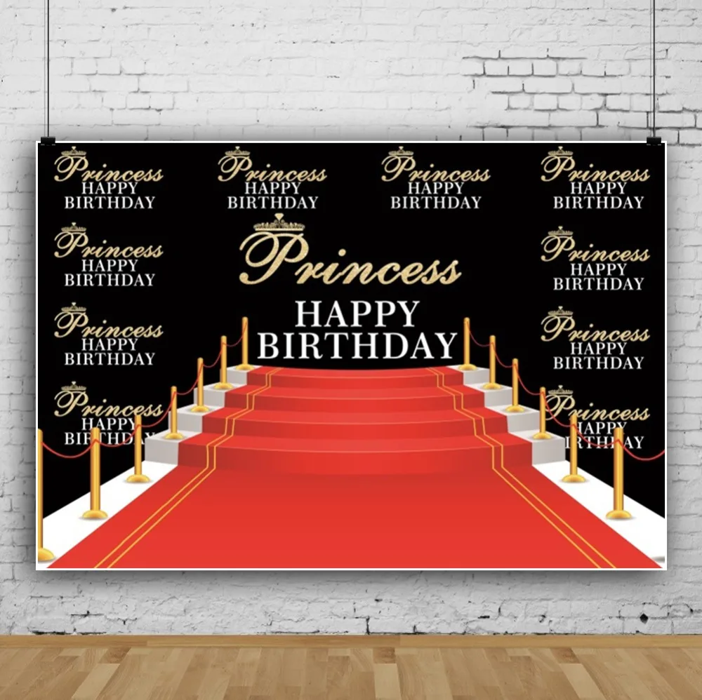 Laeacco  Princess Backdrops Red Carpet Stage Royal Baby Birthday Party Portrait Photography Backdrops Photocall  Photo Studio