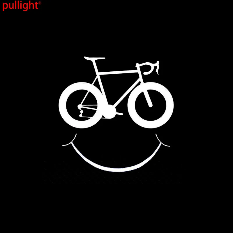 11*11CM Smiling Bicycle Pattern Car Stickers Funny Fashion Reflective Vinyl Decals