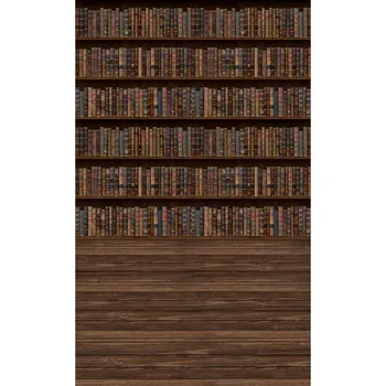 

Graduation season Thin Vinyl photography Vintage Book Shelf Backdrop - book case, book store - Printed Fabric Background F-2696