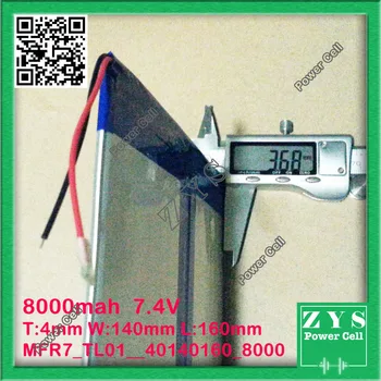 

40140160 7.4V 8000mah 37140160 Lithium polymer Battery with Protection Board For PDA Tablet PCs Digital Products Free Shipping