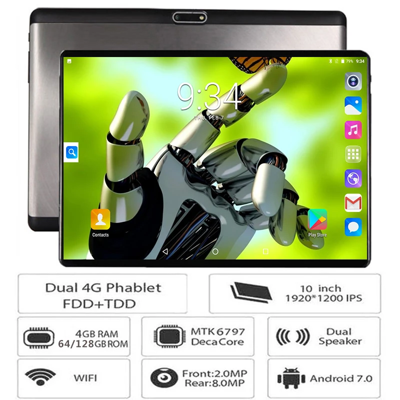 

10 inch 1920*1200 IPS Tablet PC 2.5D Tempered Glass Deca Core 4GB RAM 128GB ROM GPS WiFi 8.0MP 10 cores Tablets 10 10.1
