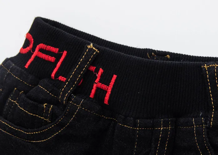 9 Winter Boys Pants Jeans Boy Ripped Jeans Broken Holes Kid Denim Pants Trousers Solid Cotton Elastic Waist