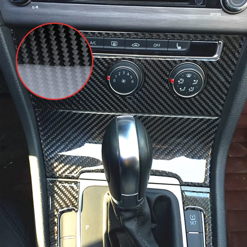 ZDPARTS наклейки на центральную консоль переменного тока из углеродного волокна для