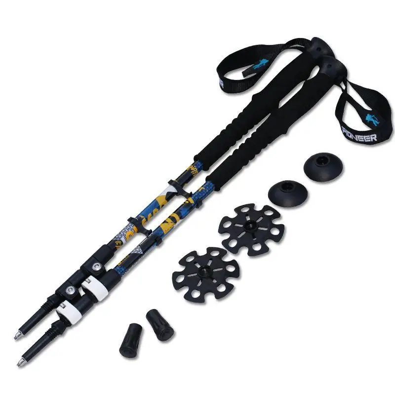 Lowered Alpenstock Crutch Trek-Pole Telescopic Walking-Stick Shooting Aluminum-Alloy Nordic 2pcs/Lot EqM5olmk