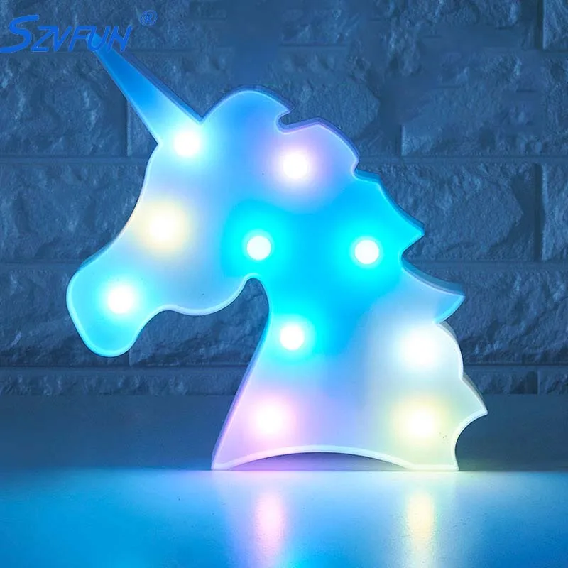Unicornio LED Night Light Baby Unicorn Party Lamp Luminaria 3D RGB