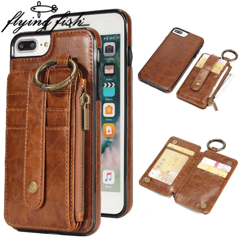 comprar Telefoon Enxadas Para iPhone 7 Caso 2 em 1 Magnetic Carteira de Couro Destacável Casos capa Para o iphone 6 6 S 7 8 Plus 5S SE X zíper