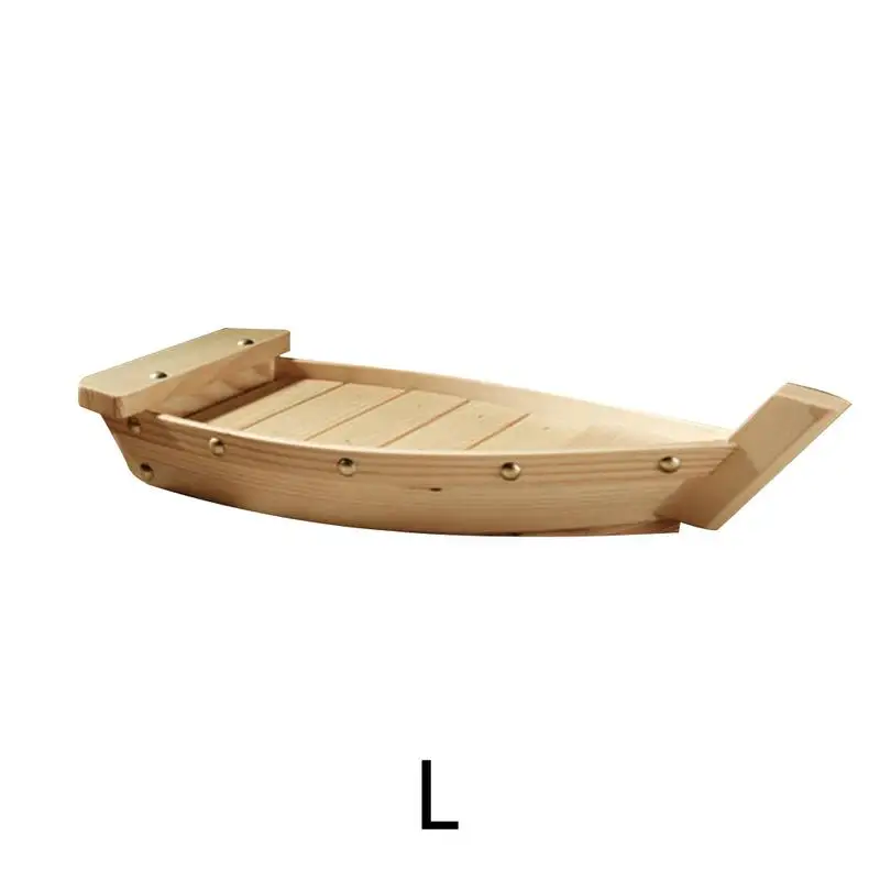 Деревянный простой в форме лодки тарелка сосна творческий японский стиль суши сашими тарелка кухня суши Инструменты Прочный и прочный - Цвет: L