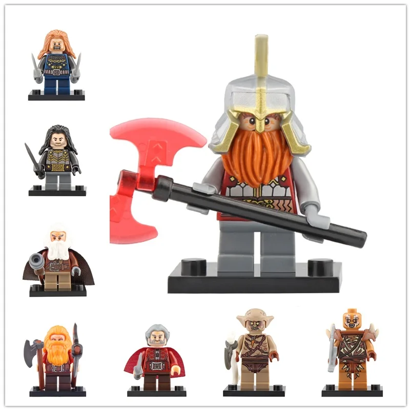 

8Pcs/Set Legoed Lord of the Rings Building Blocks Fili Ironfoot Dain Goblin Dori Action Minifigured Model Children Toys CP8183