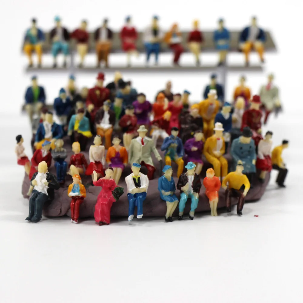

60pcs HO scale 1:87 ALL Seated Passenger People Sitting Figures Model Train Layout P8711