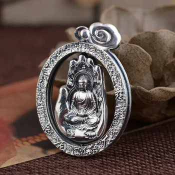 

990 Silver Antique handicraft, twelve zodiac Bodhisattva pendant
