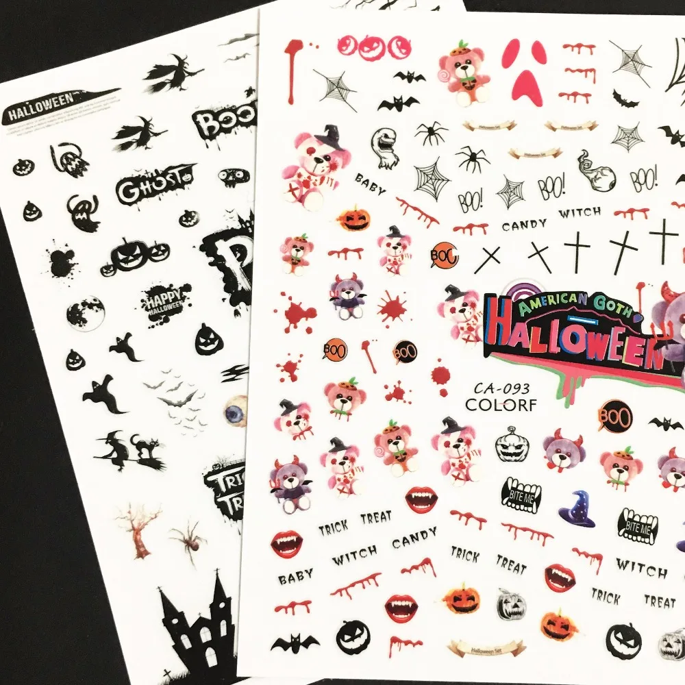 

Newest CA-93 95 Halloween 3d nail art sticker decal stamping Japan Korea type DIY nail decoration tools template