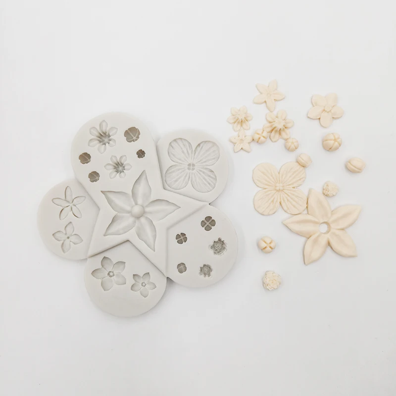 

minsunbak Small Size Flower Shape Chocolate Silicone Mold Cake Border Decorated Fondant Mold Sugar Craft Tool