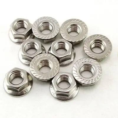 

Lot50 Metric M12 304 Stainless Steel Hex Head Serrated Spinlock Flange Nuts