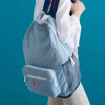 

112417 newhotstacy lady denim backpack student school bag