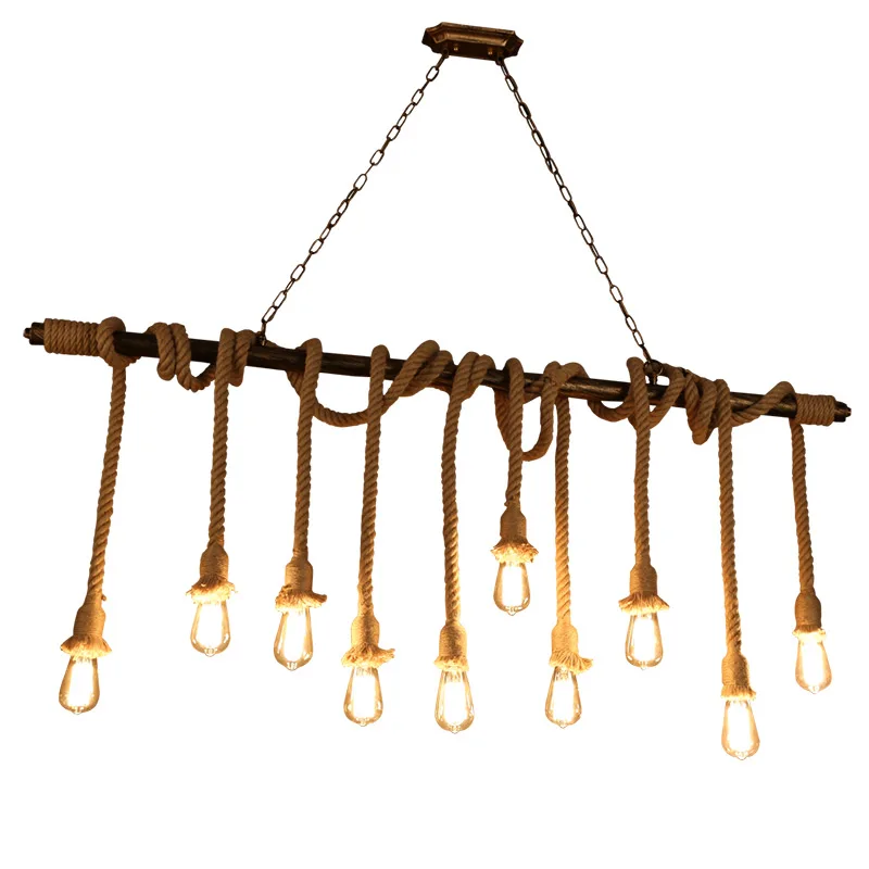 

Loft Creative Industrial Vintage Iron Rope Pendant Lights Lamp Edison Bulb Lamp For Living Room Bar Decoration